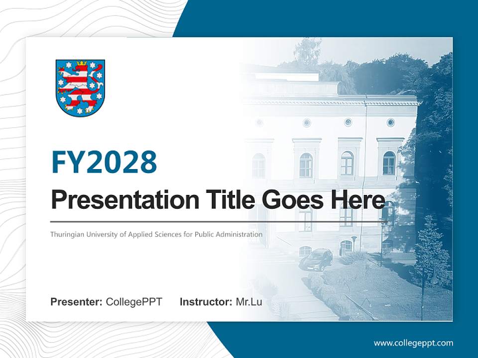 Thuringian University of Applied Sciences for Public Administration Academic Presentation/Research Findings Report PPT Template4:3 ratio PPT effect preview image5