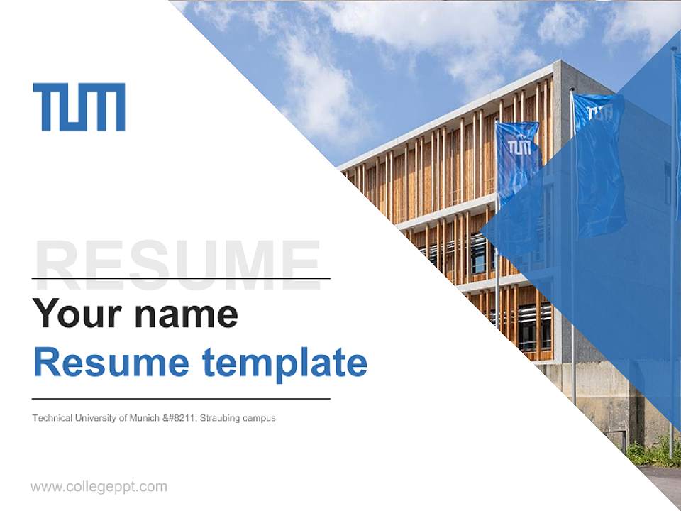 Technical University of Munich – Straubing campus Resume PPT Template4:3 ratio PPT effect preview image5