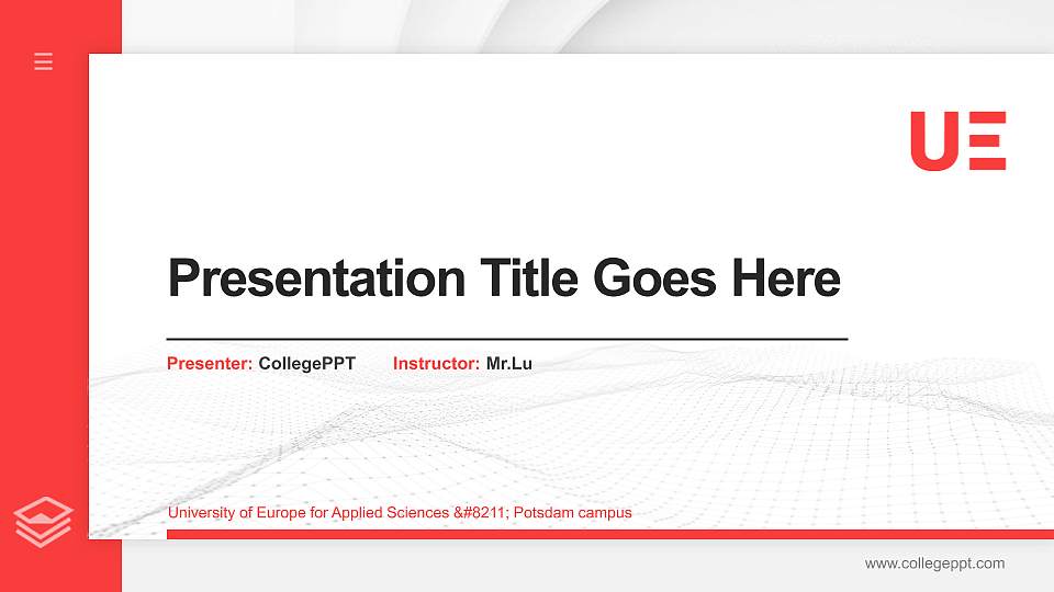 University of Europe for Applied Sciences – Potsdam campus Thesis Proposal/Graduation Defense PPT Template16:9 ratio PPT effect preview image