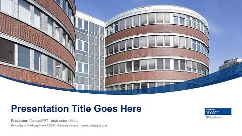 University of Duisburg-Essen – Duisburg campus Course/Courseware Creation PPT Template