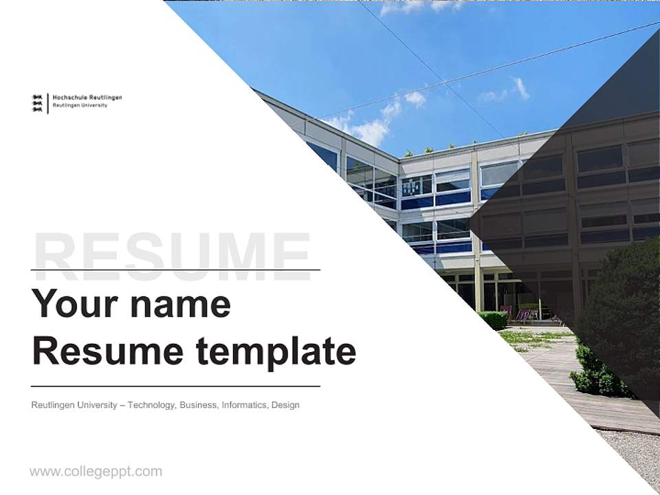 Reutlingen University – Technology, Business, Informatics, Design Resume PPT Template4:3 ratio PPT effect preview image5