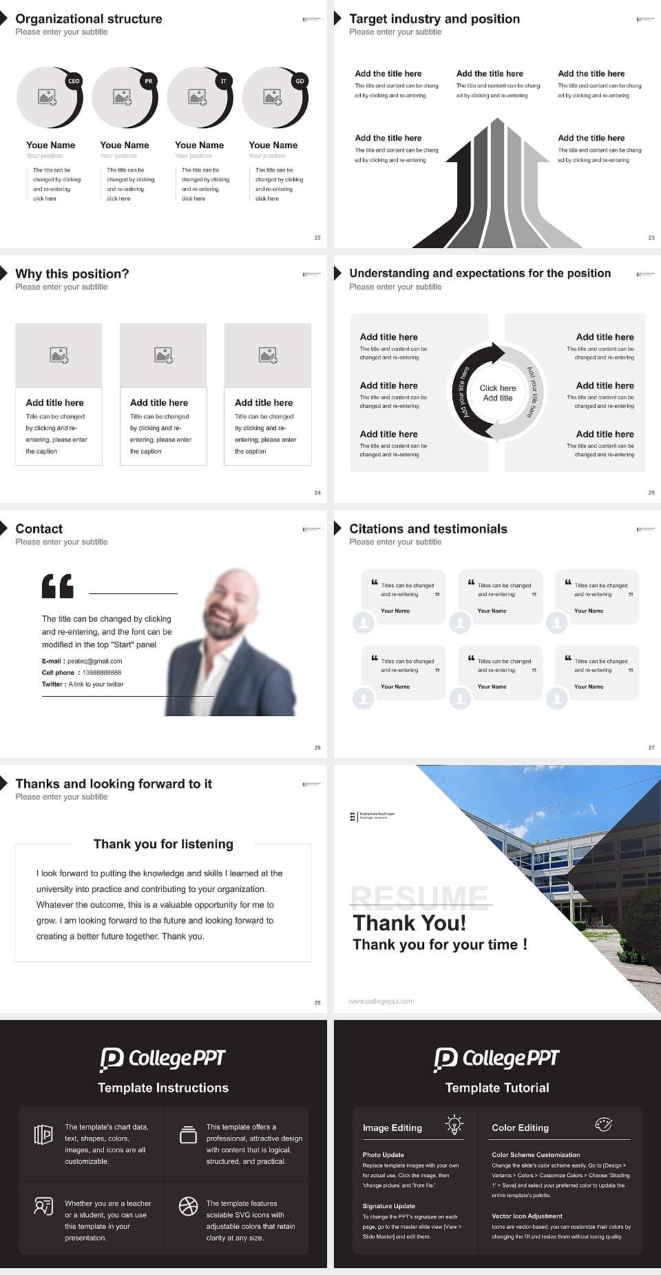 Reutlingen University – Technology, Business, Informatics, Design Resume PPT Template4:3 ratio PPT effect preview image4