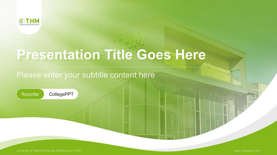 University of Applied Sciences Mittelhessen (THM) Lecture Sharing and Networking Event PPT Template16:9 ratio PPT effect preview image