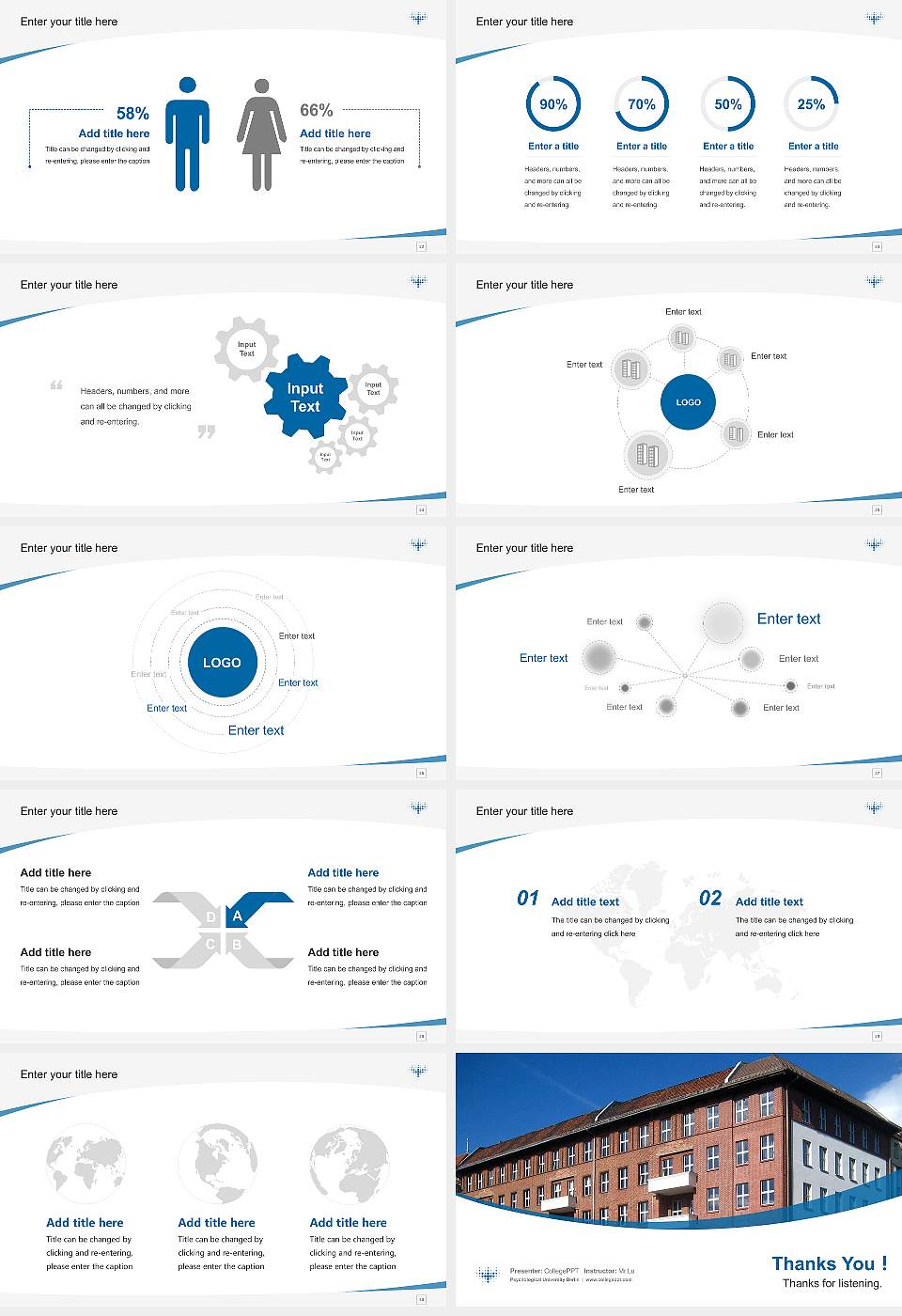 Psychological University Berlin Course/Courseware Creation PPT Template16:9 ratio PPT effect preview image4