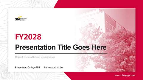 SDI Munich International University of Applied Sciences Academic Presentation/Research Findings Report PPT Template