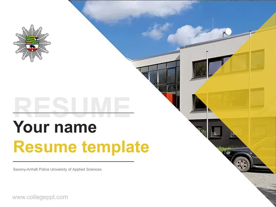 Saxony-Anhalt Police University of Applied Sciences Resume PPT Template4:3 ratio PPT effect preview image5