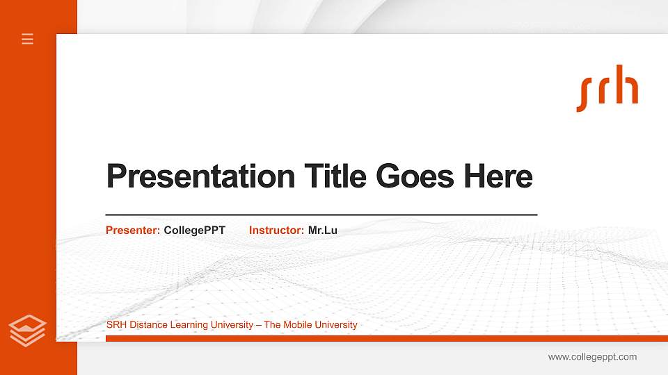 SRH Distance Learning University – The Mobile University Thesis Proposal/Graduation Defense PPT Template16:9 ratio PPT effect preview image