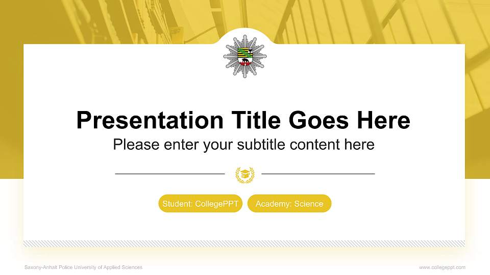 Saxony-Anhalt Police University of Applied Sciences National Scholarship Defense PPT Template16:9 ratio PPT effect preview image