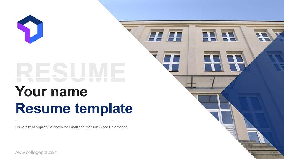 University of Applied Sciences for Small and Medium-Sized Enterprises Resume PPT Template16:9 ratio PPT effect preview image