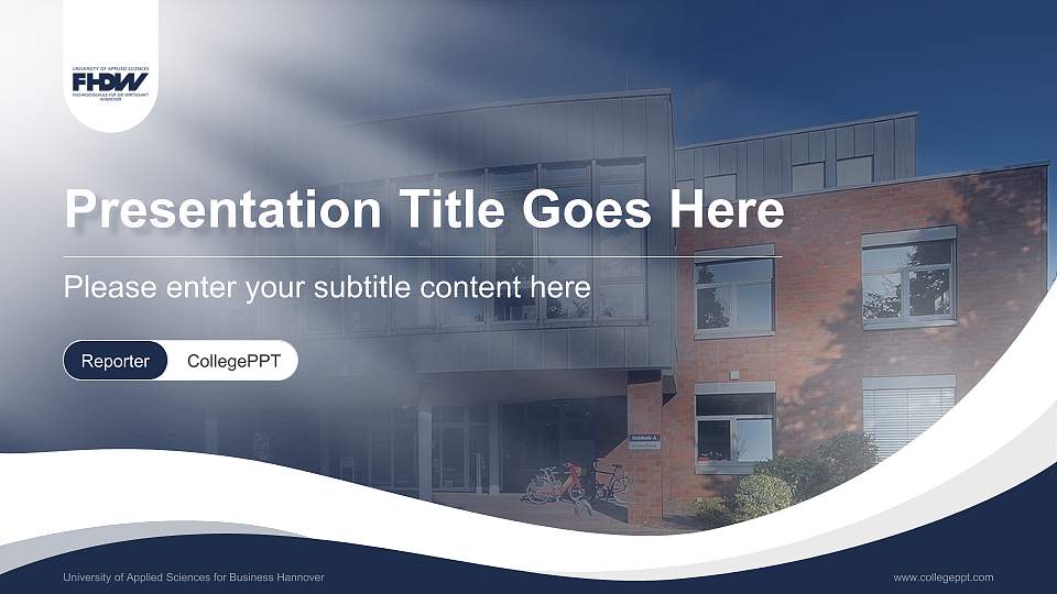 University of Applied Sciences for Business Hannover Lecture Sharing and Networking Event PPT Template16:9 ratio PPT effect preview image