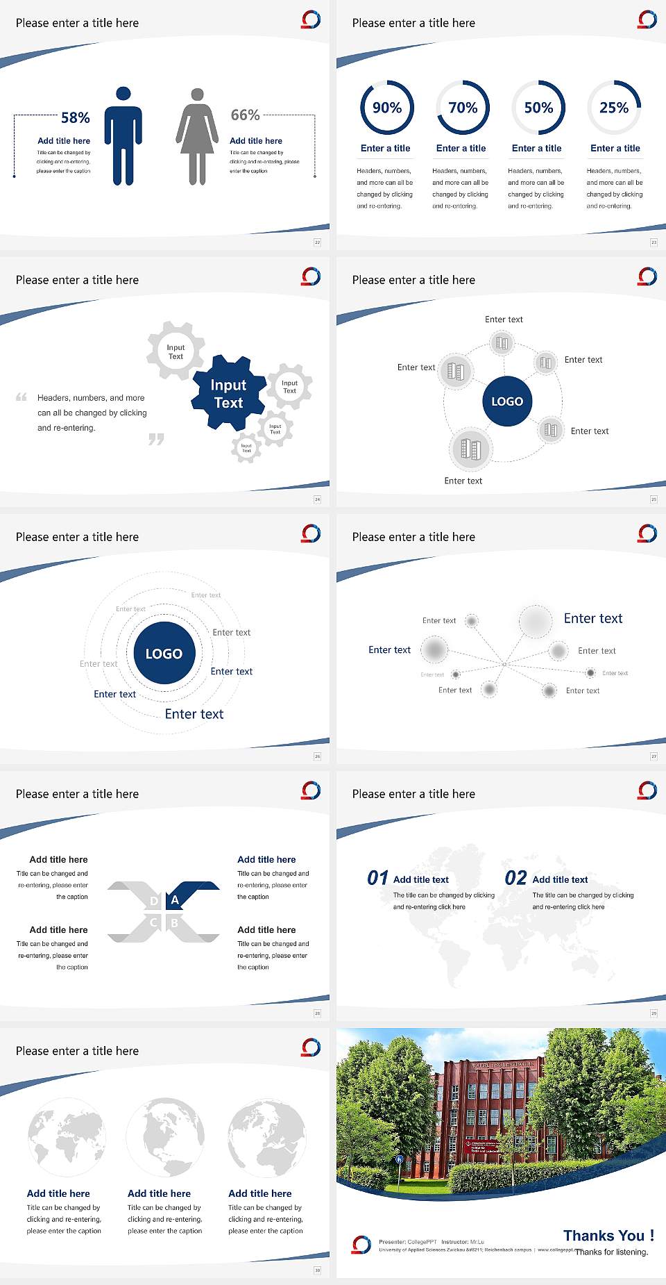 University of Applied Sciences Zwickau – Reichenbach campus Course/Courseware Creation PPT Template4:3 ratio PPT effect preview image4