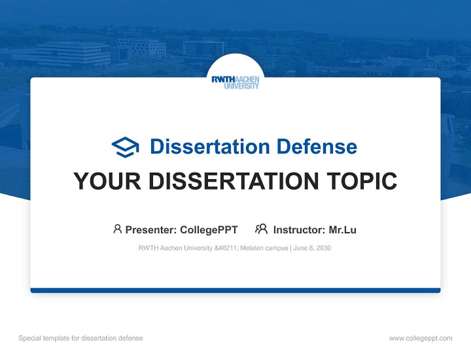 RWTH Aachen University – Melaten campus Graduation Thesis Defense PPT Template4:3 ratio PPT effect preview image7