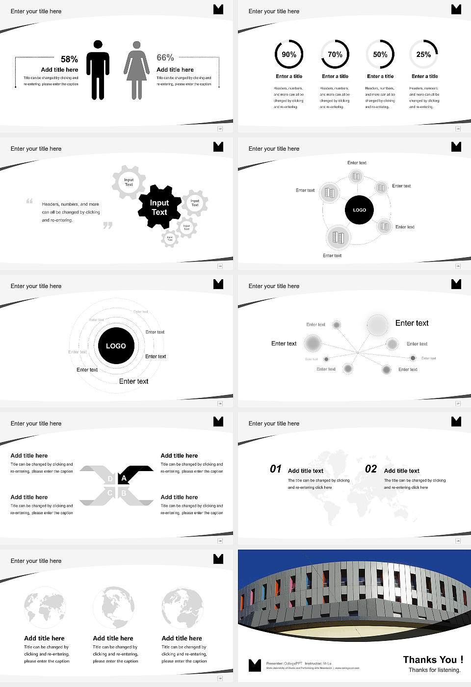 State University of Music and Performing Arts Mannheim Course/Courseware Creation PPT Template16:9 ratio PPT effect preview image4