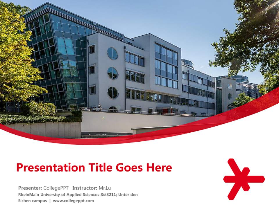 RheinMain University of Applied Sciences – Unter den Eichen campus Course/Courseware Creation PPT Template4:3 ratio PPT effect preview image5