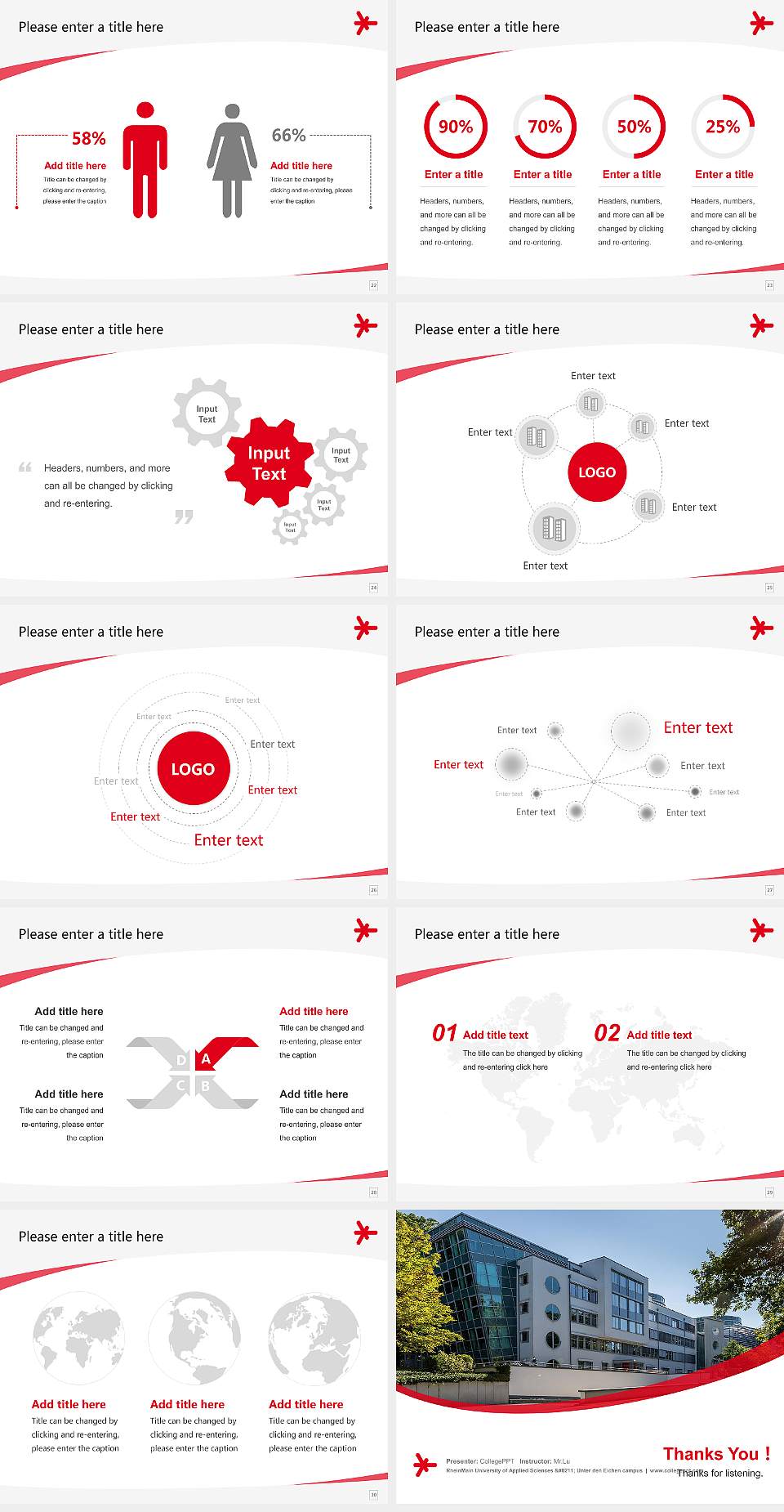 RheinMain University of Applied Sciences – Unter den Eichen campus Course/Courseware Creation PPT Template4:3 ratio PPT effect preview image4