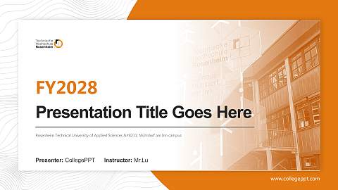 Rosenheim Technical University of Applied Sciences – Mühldorf am Inn campus Academic Presentation/Research Findings Report PPT Template