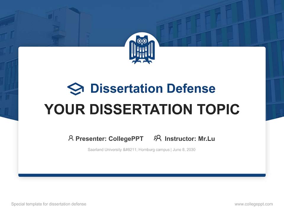 Saarland University – Homburg campus Graduation Thesis Defense PPT Template4:3 ratio PPT effect preview image7