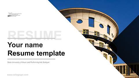State University of Music and Performing Arts Stuttgart Resume PPT Template