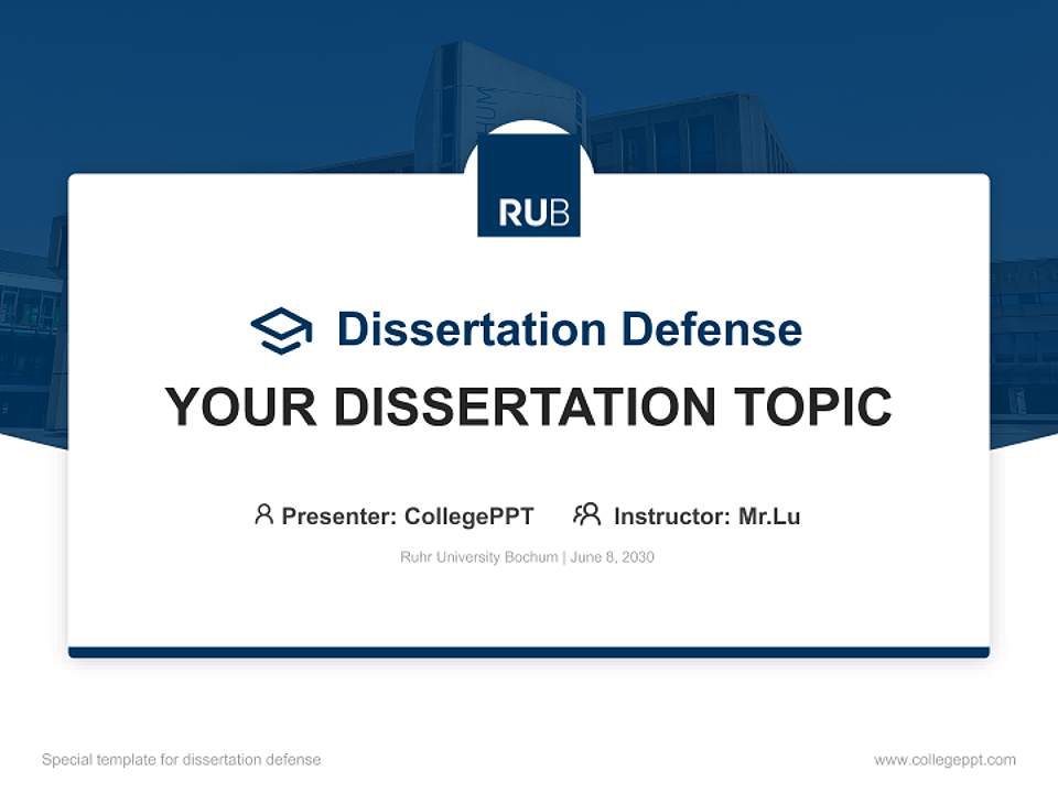 Ruhr University Bochum Graduation Thesis Defense PPT Template4:3 ratio PPT effect preview image7