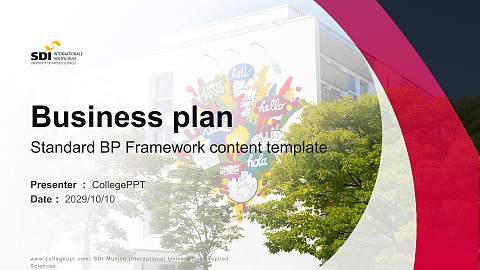 SDI Munich International University of Applied Sciences Competition/Entrepreneurship Contest PPT Template