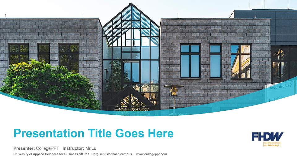 University of Applied Sciences for Business – Bergisch Gladbach campus Course/Courseware Creation PPT Template16:9 ratio PPT effect preview image
