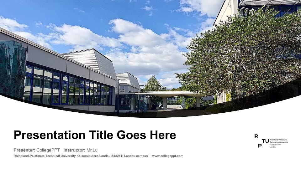 Rhineland-Palatinate Technical University Kaiserslautern-Landau – Landau campus Course/Courseware Creation PPT Template16:9 ratio PPT effect preview image
