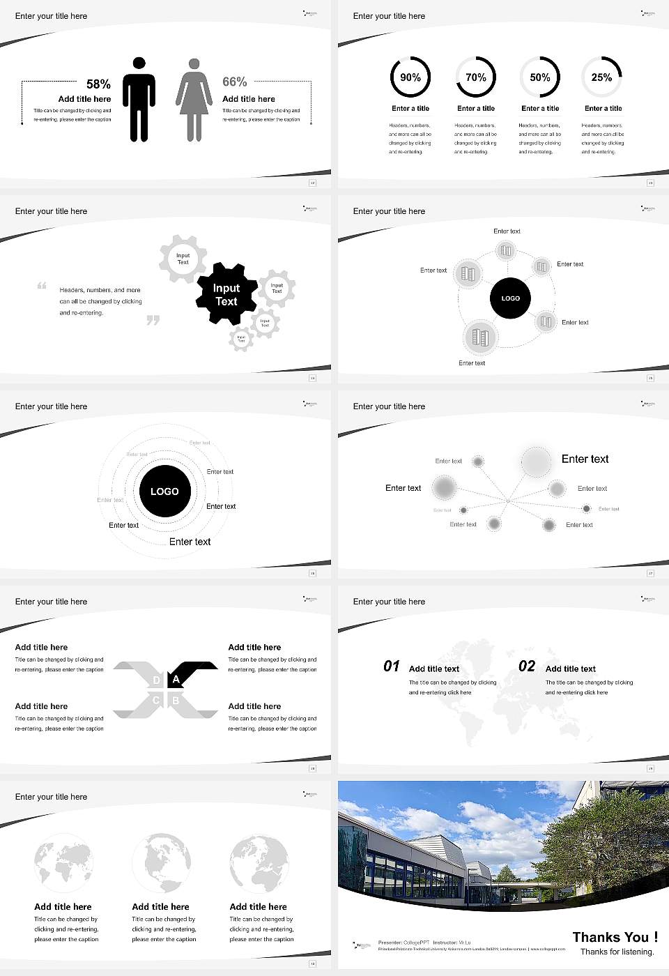 Rhineland-Palatinate Technical University Kaiserslautern-Landau – Landau campus Course/Courseware Creation PPT Template16:9 ratio PPT effect preview image4