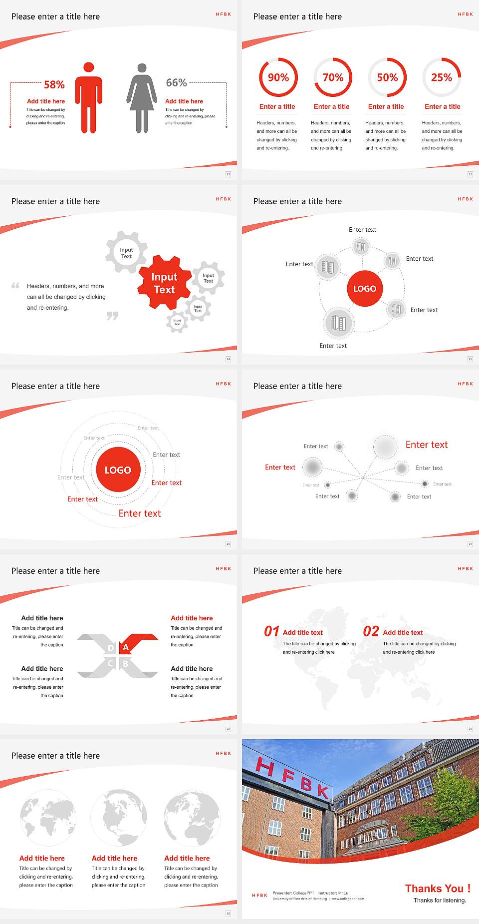 University of Fine Arts of Hamburg Course/Courseware Creation PPT Template4:3 ratio PPT effect preview image4