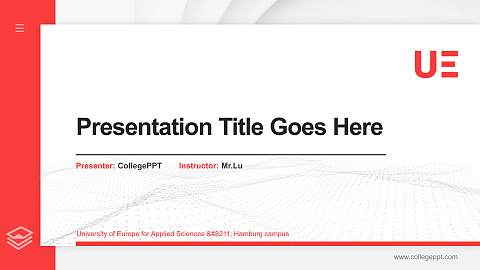 University of Europe for Applied Sciences – Hamburg campus Thesis Proposal/Graduation Defense PPT Template