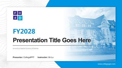 University of Applied Sciences of Diakonie Academic Presentation/Research Findings Report PPT Template
