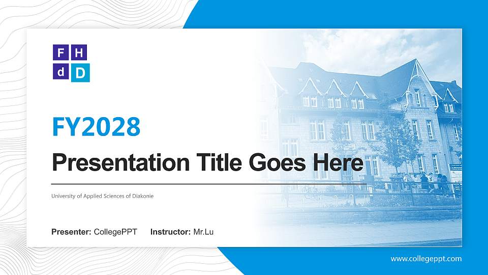 University of Applied Sciences of Diakonie Academic Presentation/Research Findings Report PPT Template16:9 ratio PPT effect preview image