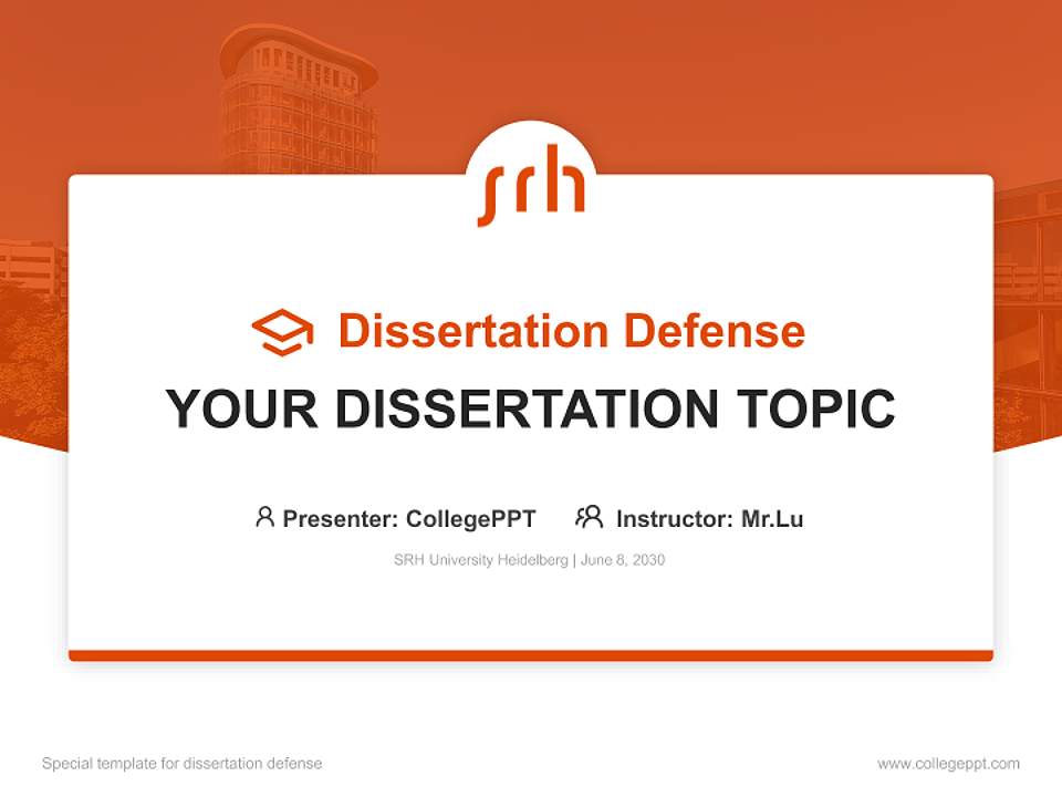 SRH University Heidelberg Graduation Thesis Defense PPT Template4:3 ratio PPT effect preview image7