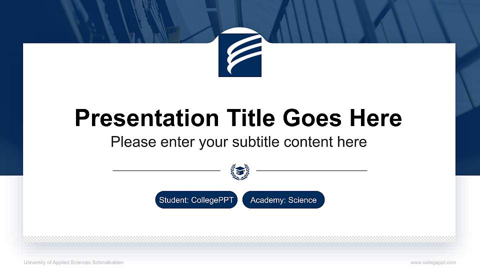 University of Applied Sciences Schmalkalden National Scholarship Defense PPT Template16:9 ratio PPT effect preview image