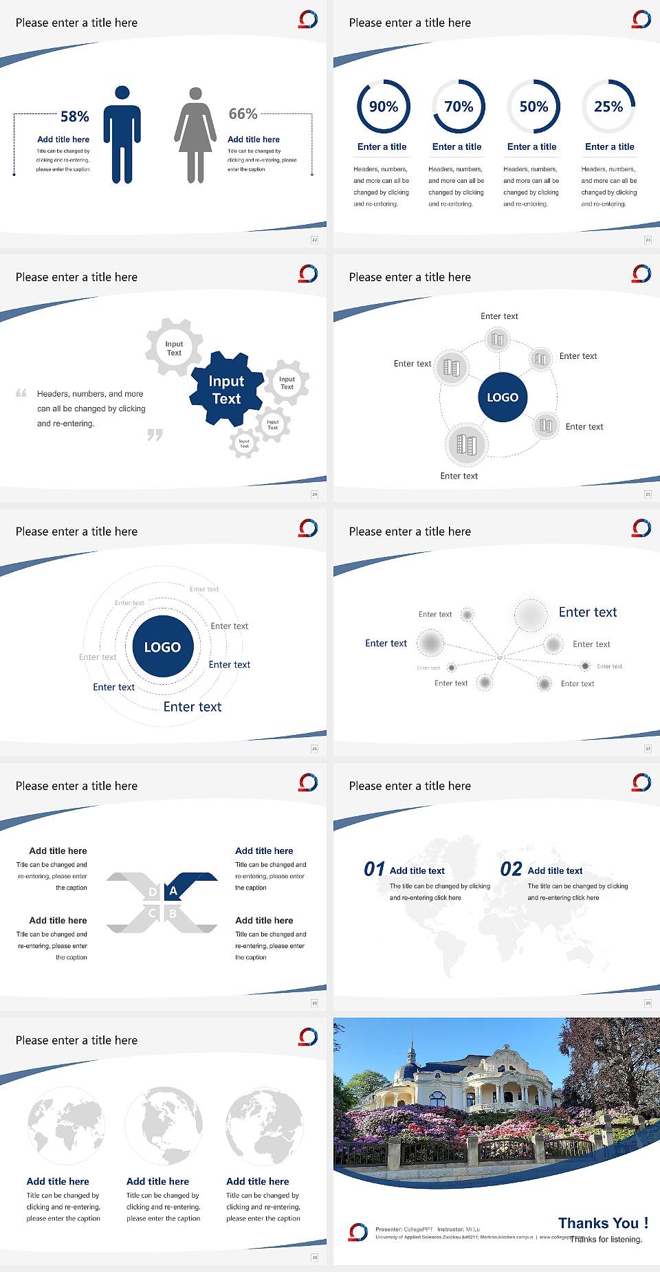 University of Applied Sciences Zwickau – Markneukirchen campus Course/Courseware Creation PPT Template4:3 ratio PPT effect preview image4