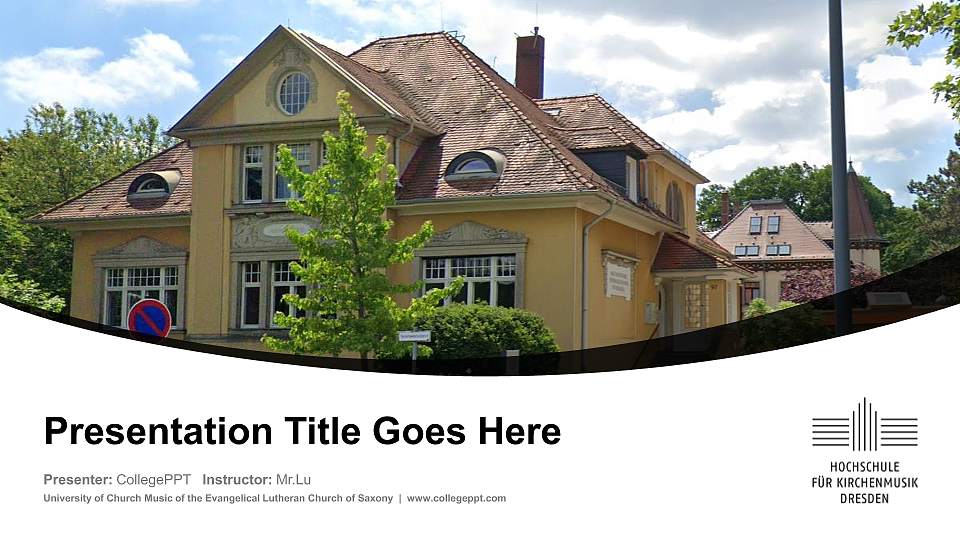 University of Church Music of the Evangelical Lutheran Church of Saxony Course/Courseware Creation PPT Template16:9 ratio PPT effect preview image