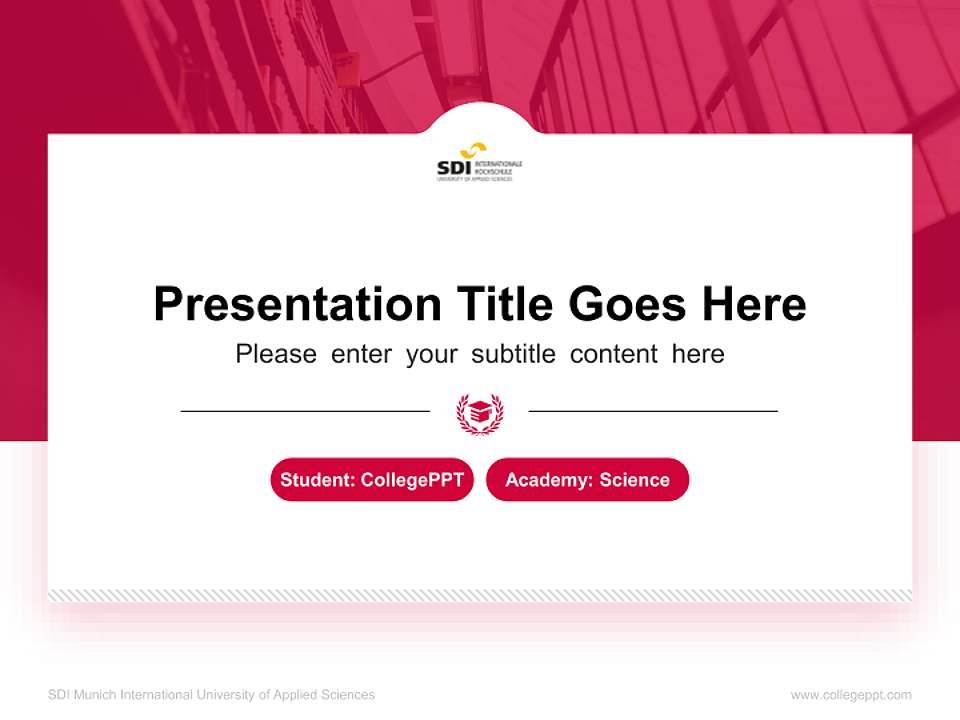 SDI Munich International University of Applied Sciences National Scholarship Defense PPT Template4:3 ratio PPT effect preview image4