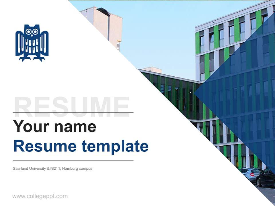 Saarland University – Homburg campus Resume PPT Template4:3 ratio PPT effect preview image5