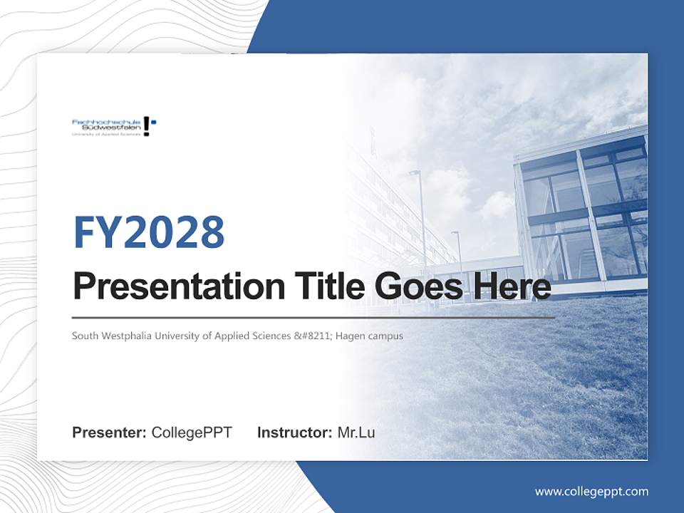 South Westphalia University of Applied Sciences – Hagen campus Academic Presentation/Research Findings Report PPT Template4:3 ratio PPT effect preview image5