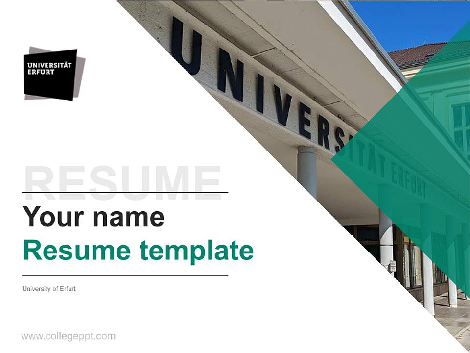University of Erfurt Resume PPT Template4:3 ratio PPT effect preview image5