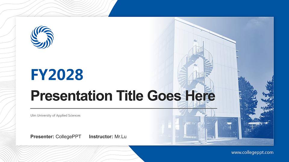 Ulm University of Applied Sciences Academic Presentation/Research Findings Report PPT Template16:9 ratio PPT effect preview image