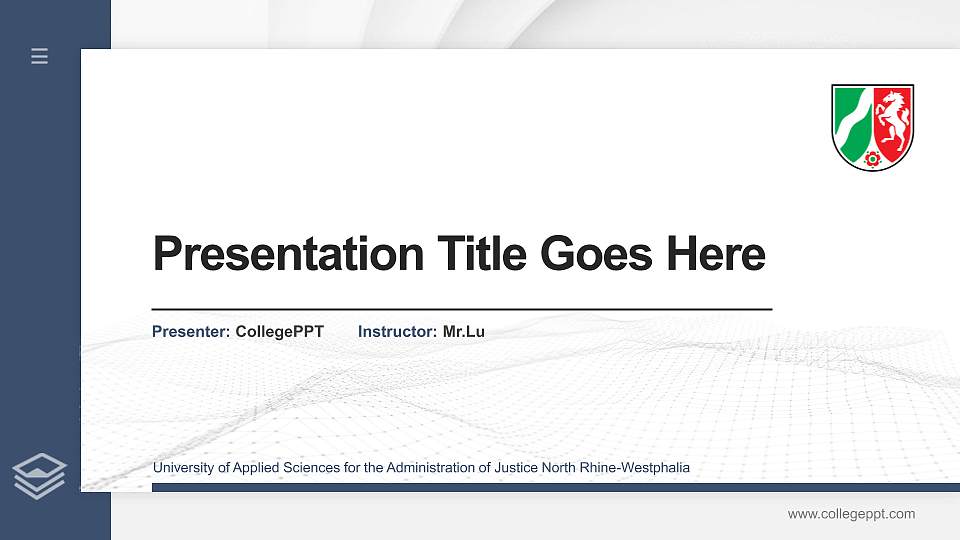 University of Applied Sciences for the Administration of Justice North Rhine-Westphalia Thesis Proposal/Graduation Defense PPT Template16:9 ratio PPT effect preview image