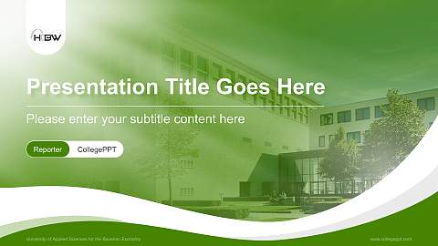 University of Applied Sciences for the Bavarian Economy Lecture Sharing and Networking Event PPT Template