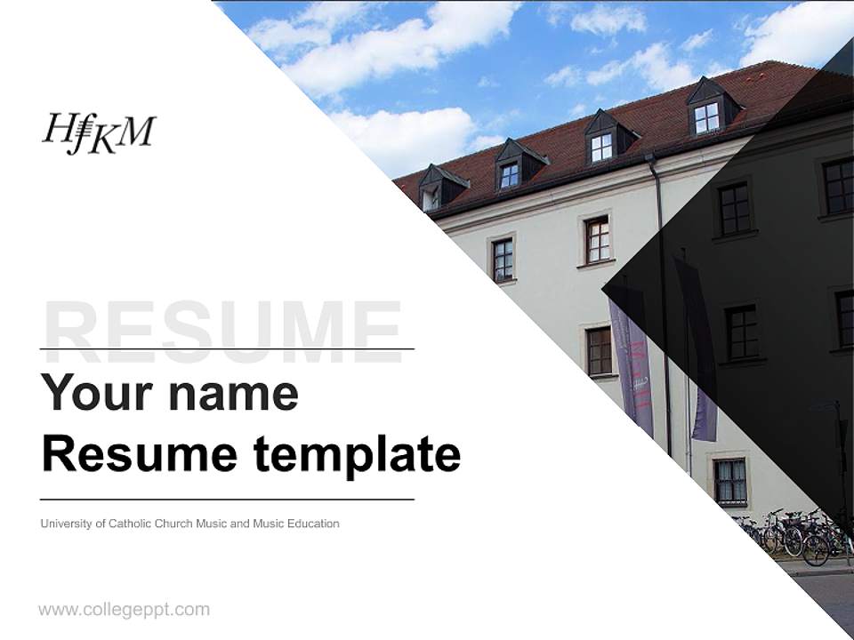 University of Catholic Church Music and Music Education Resume PPT Template4:3 ratio PPT effect preview image5