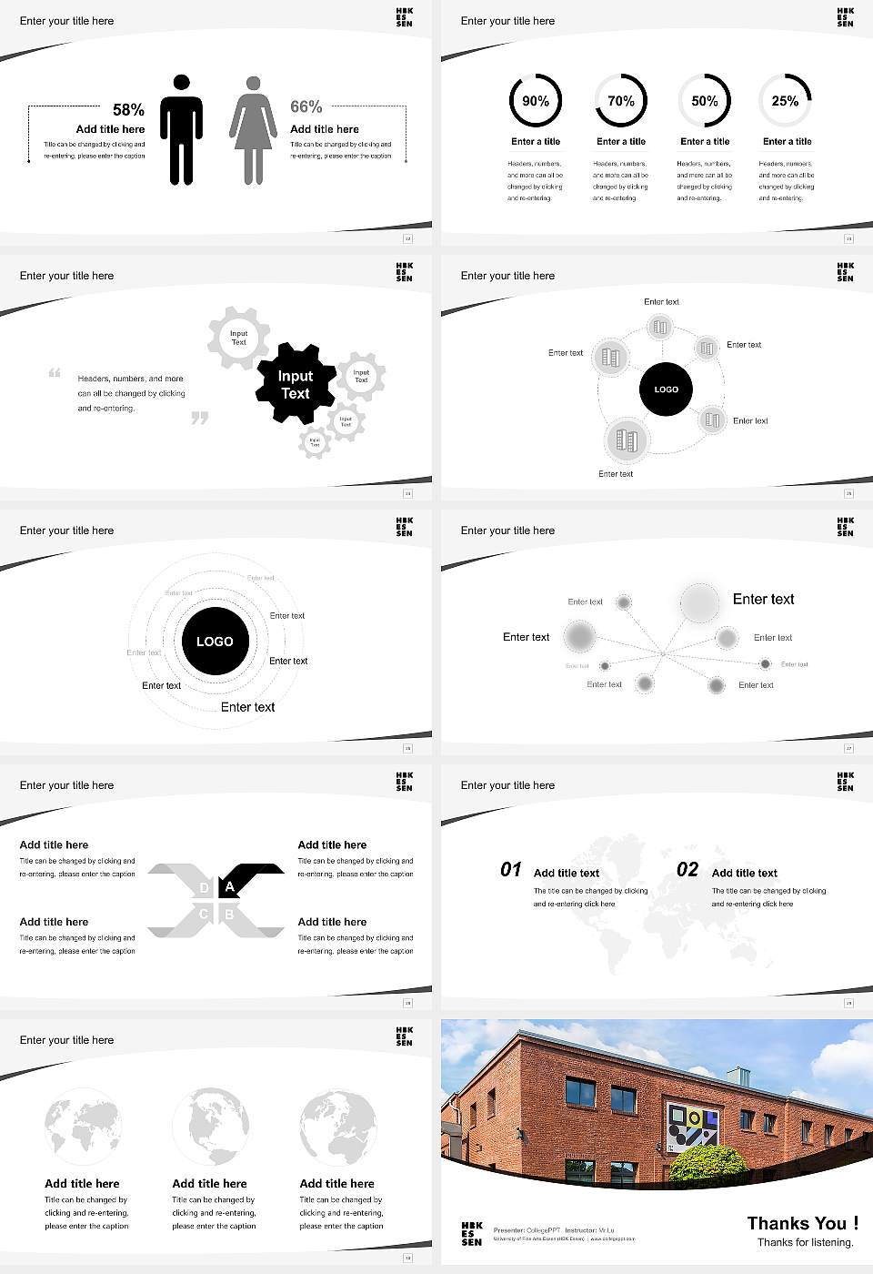 University of Fine Arts Essen (HBK Essen) Course/Courseware Creation PPT Template16:9 ratio PPT effect preview image4