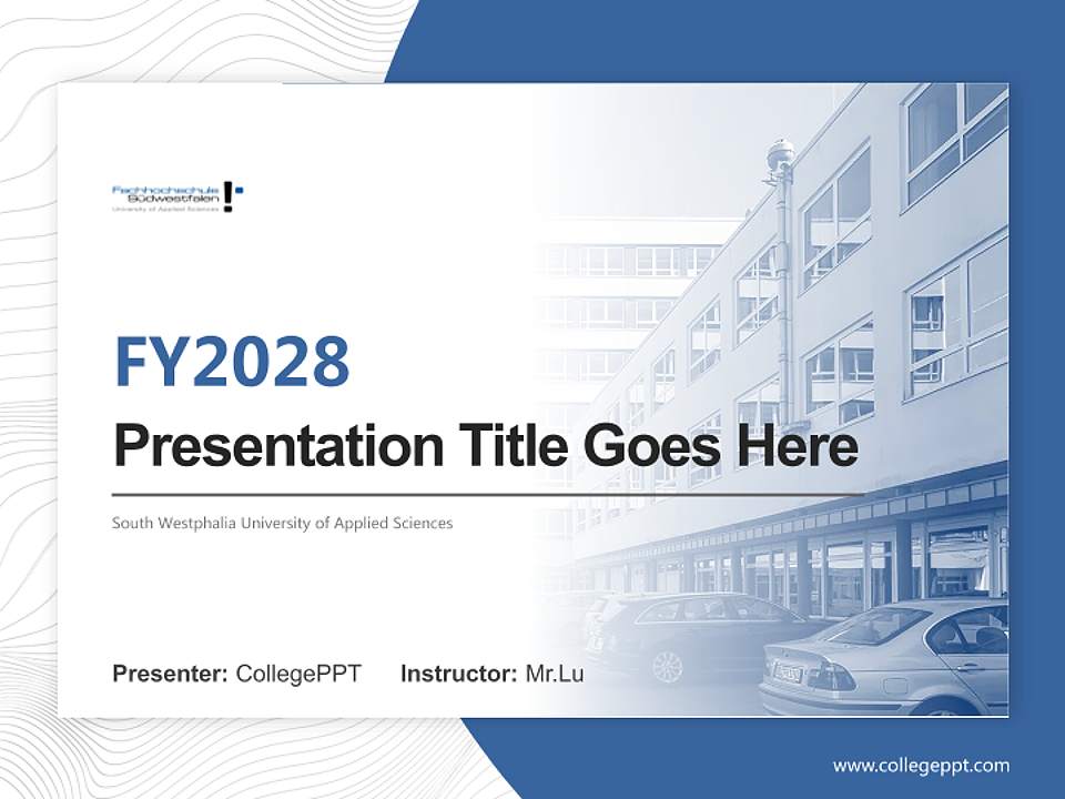 South Westphalia University of Applied Sciences Academic Presentation/Research Findings Report PPT Template4:3 ratio PPT effect preview image5