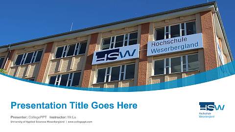University of Applied Sciences Weserbergland Course/Courseware Creation PPT Template