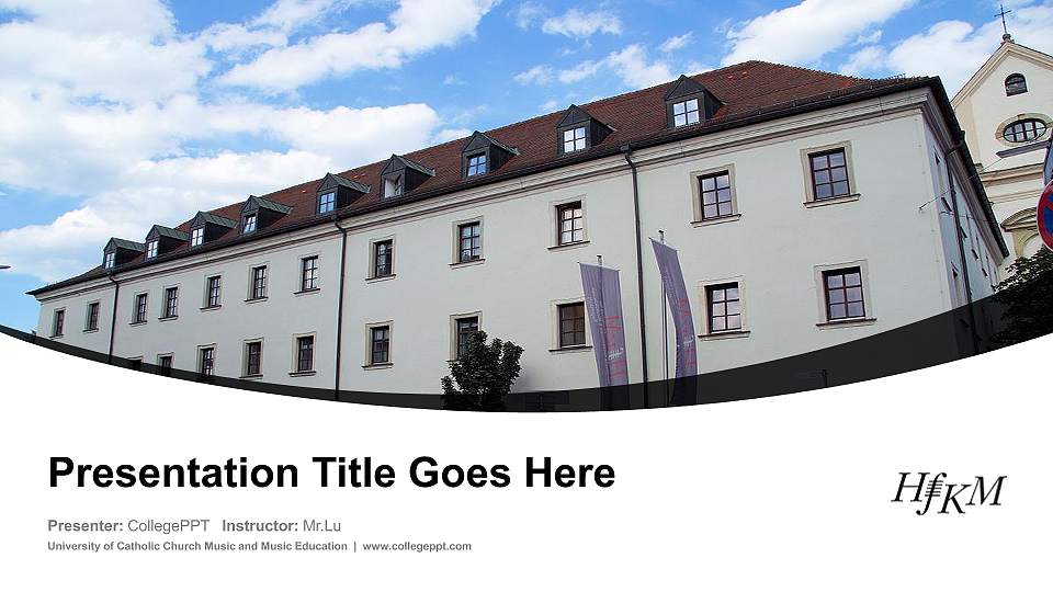 University of Catholic Church Music and Music Education Course/Courseware Creation PPT Template16:9 ratio PPT effect preview image