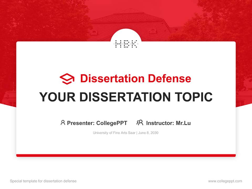 University of Fine Arts Saar Graduation Thesis Defense PPT Template4:3 ratio PPT effect preview image7