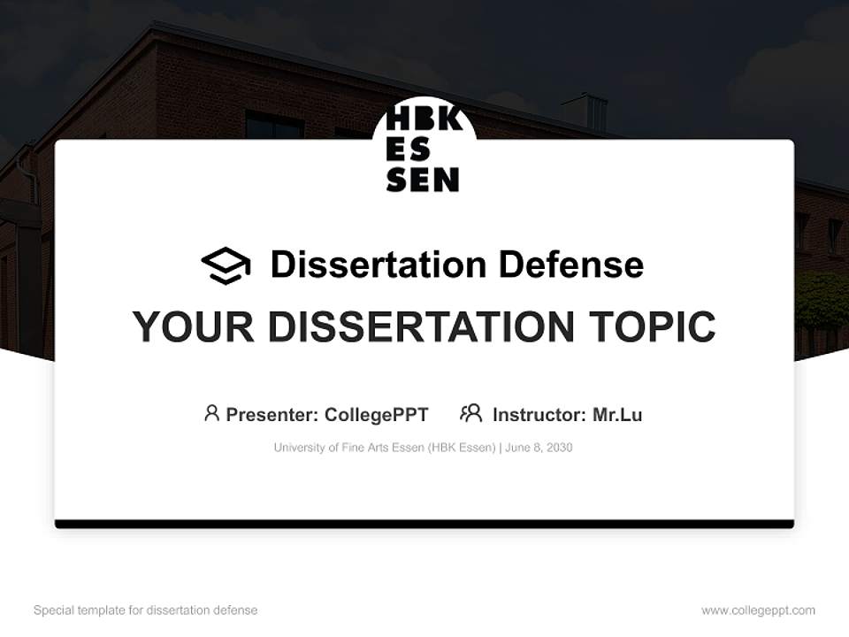 University of Fine Arts Essen (HBK Essen) Graduation Thesis Defense PPT Template4:3 ratio PPT effect preview image7