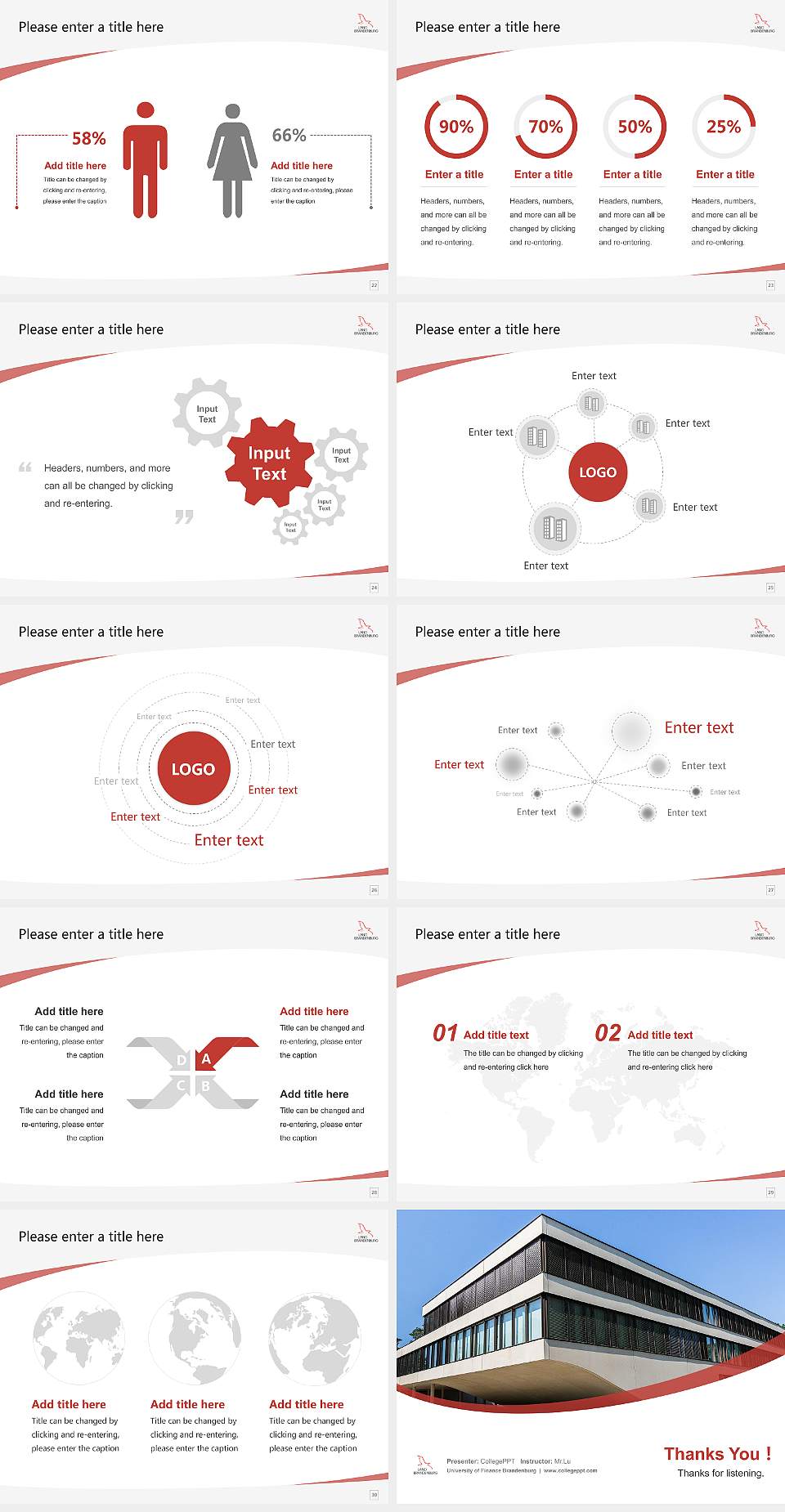 University of Finance Brandenburg Course/Courseware Creation PPT Template4:3 ratio PPT effect preview image4